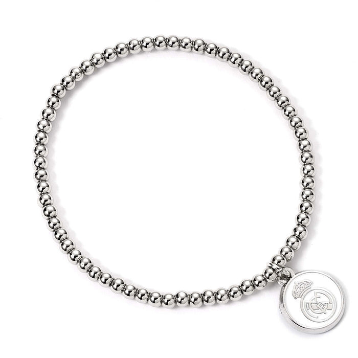 Real Madrid CF Silver Finish Bead Bracelet