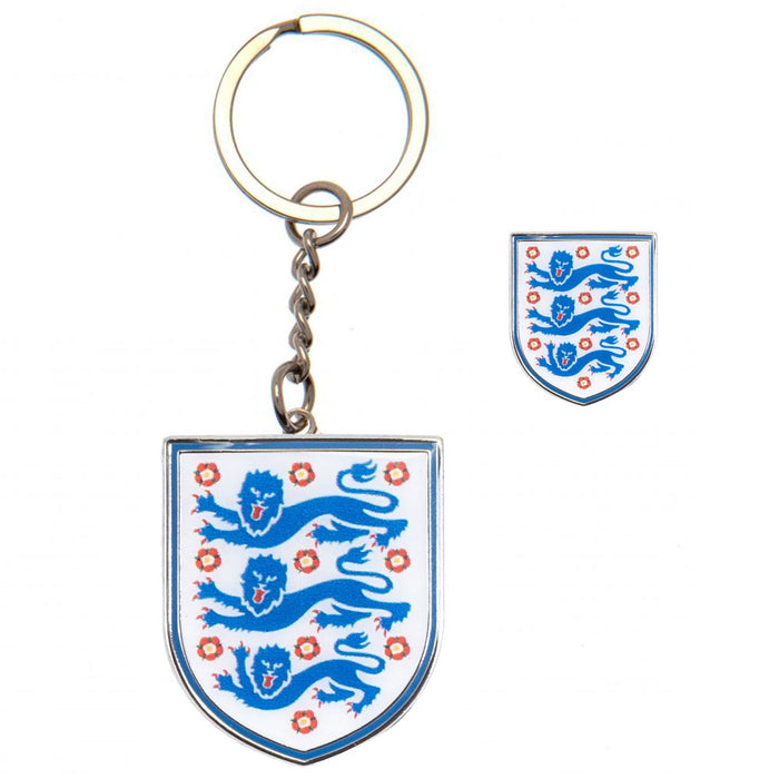 England FA Keyring & Badge Set