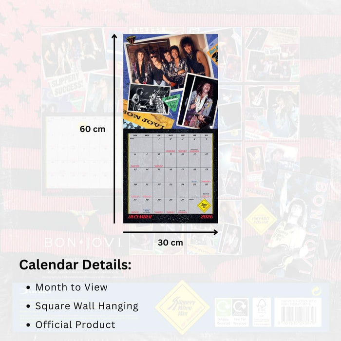 Bon Jovi Square Calendar 2026