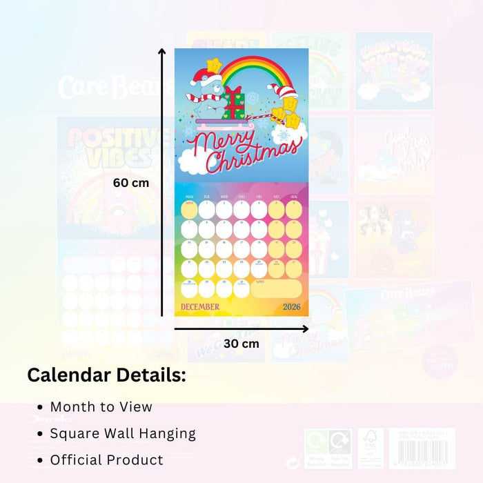 Care Bears Square Calendar 2026