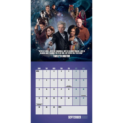 Doctor Who Classic Edition Square Calendar 2026