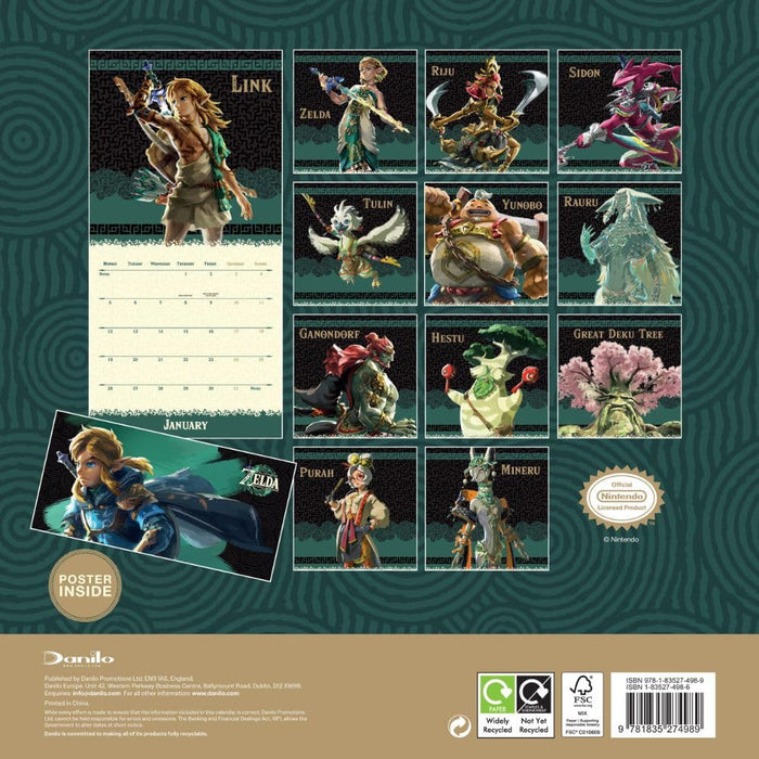 The Legend Of Zelda Square Calendar 2026