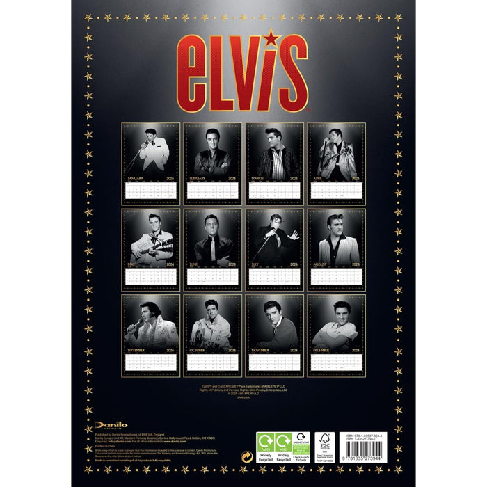 Elvis Presley A3 Calendar 2026