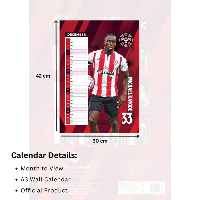 Brentford FC A3 Calendar 2026