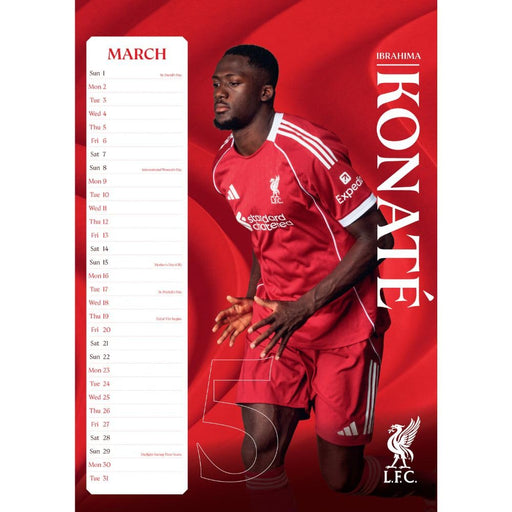 Liverpool FC A3 Calendar 2026