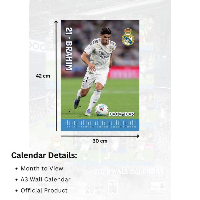 Real Madrid FC A3 Calendar 2026