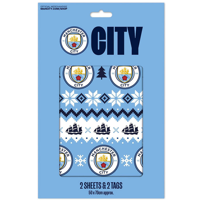 Manchester City FC Christmas Gift Wrap
