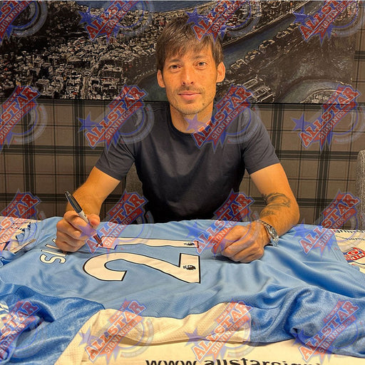 Manchester City FC David Silva Signed Shirt (Framed) - Excellent Pick
