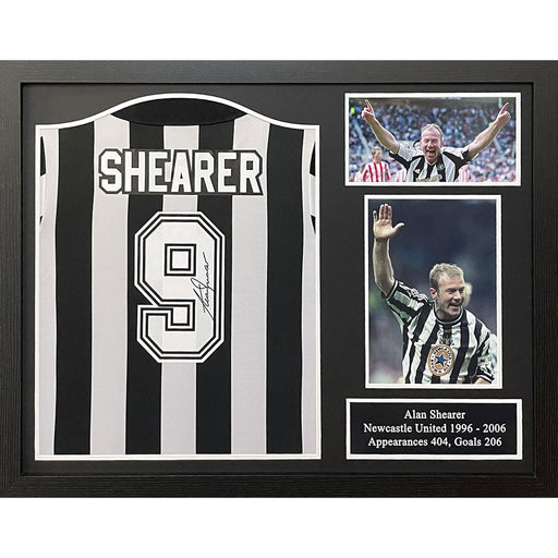 Newcastle United FC Shearer Signed Shirt (Framed) - Excellent Pick