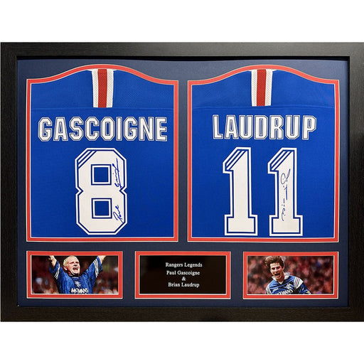 Rangers FC Laudrup & Gascoigne Signed Shirts (Dual Framed) - Excellent Pick