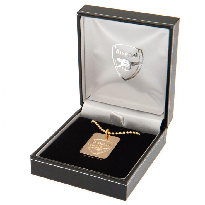 Arsenal FC Gold Plated Dog Tag & Chain - Excellent Pick