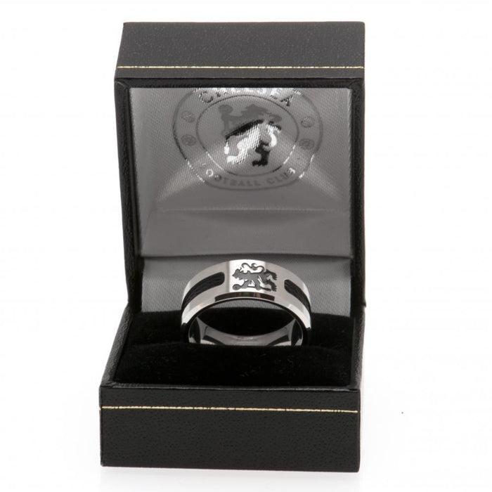 Chelsea FC Black Inlay Ring Large - Excellent Pick