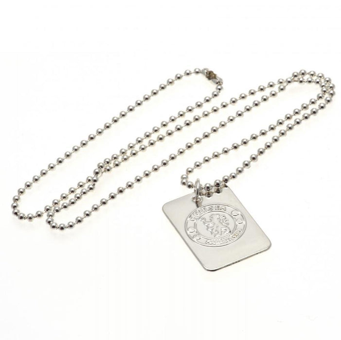 Chelsea FC Silver Plated Dog Tag & Chain - Excellent Pick