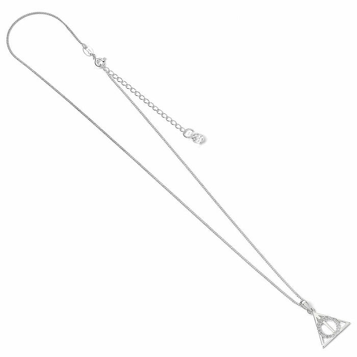 Harry Potter Sterling Silver Crystal Necklace Deathly Hallows - Excellent Pick