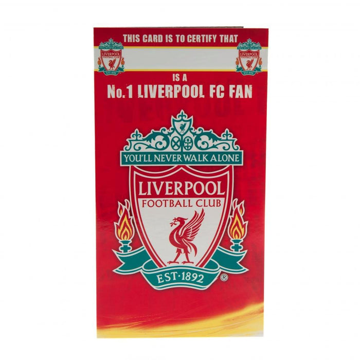 Liverpool FC Birthday Card No 1 Fan - Excellent Pick