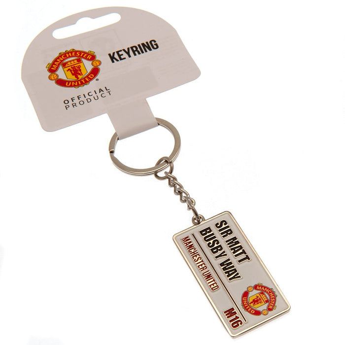 Manchester United FC Embossed Street Sign Keyring - Excellent Pick